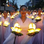 Angelic procession with lotus lanterns