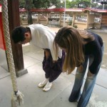 Bowing at a Temple